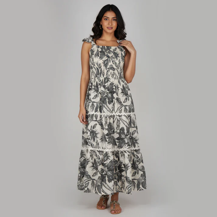 Knitted Printed Sleeveless Dress